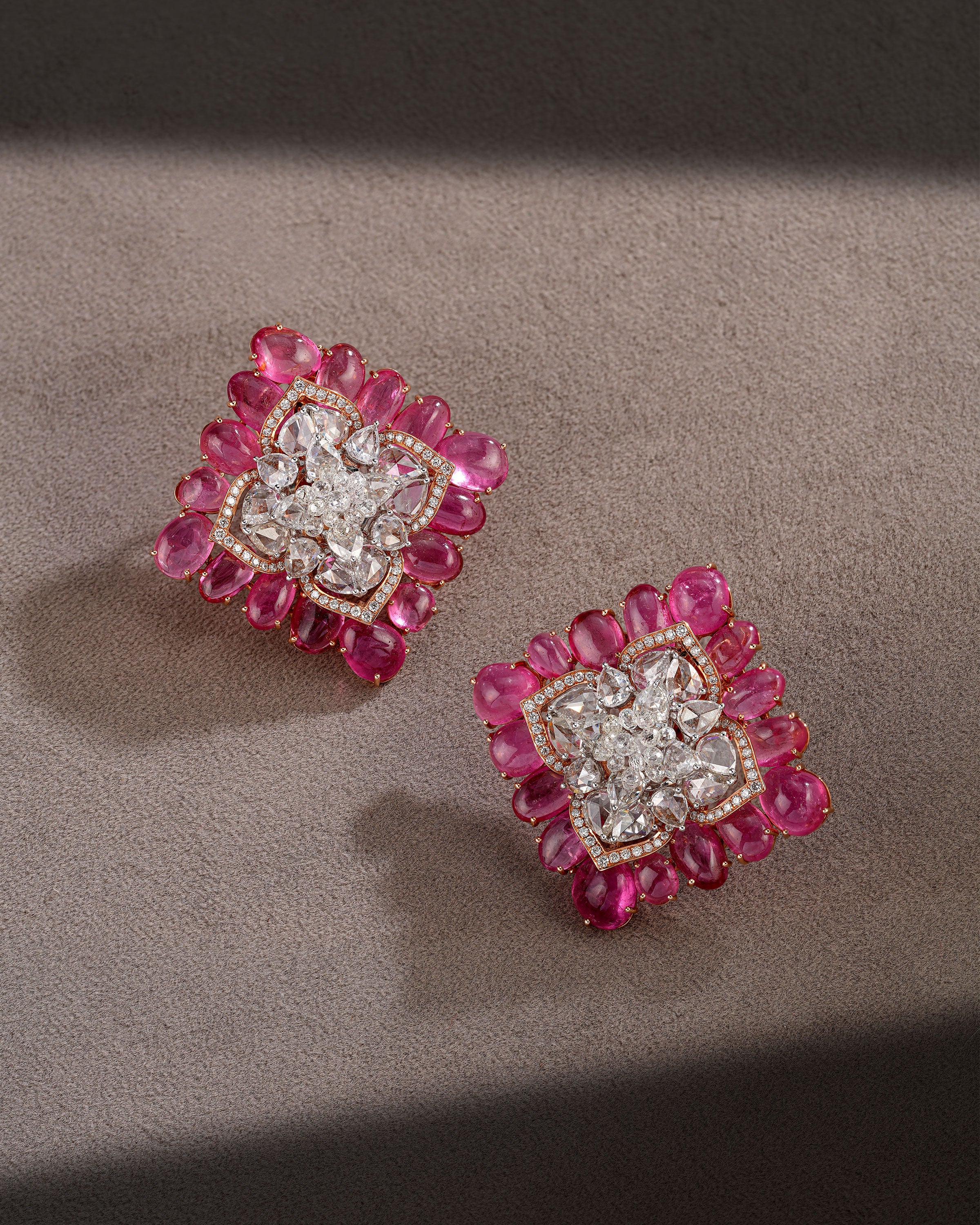 Blush Spark Pink Tourmaline Diamond Earrings