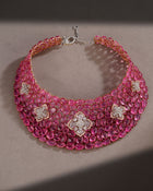 Pink Tourmaline Grandeur Statement Necklace & Blush Spark Pink Tourmaline Diamond Earrings