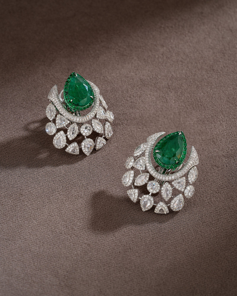 Emerald Crown Diamond Stud Drops