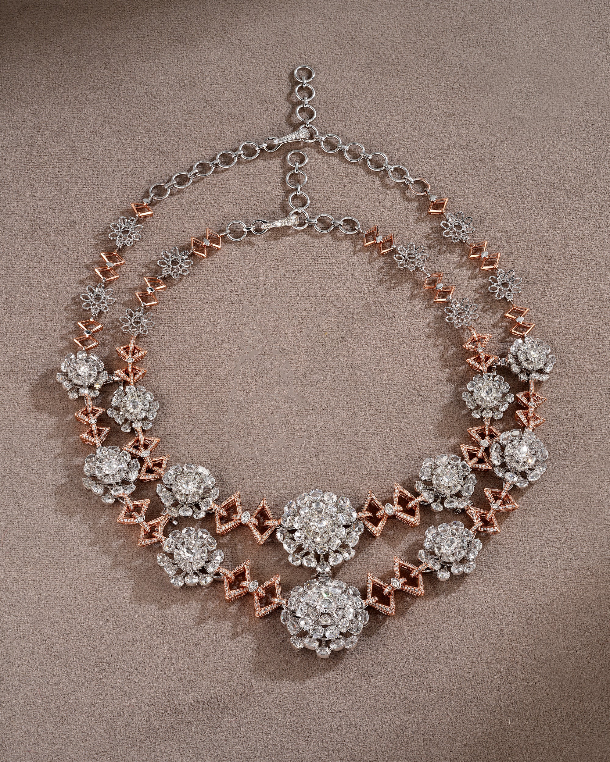 Regal Halo Diamond Necklace (Upper)