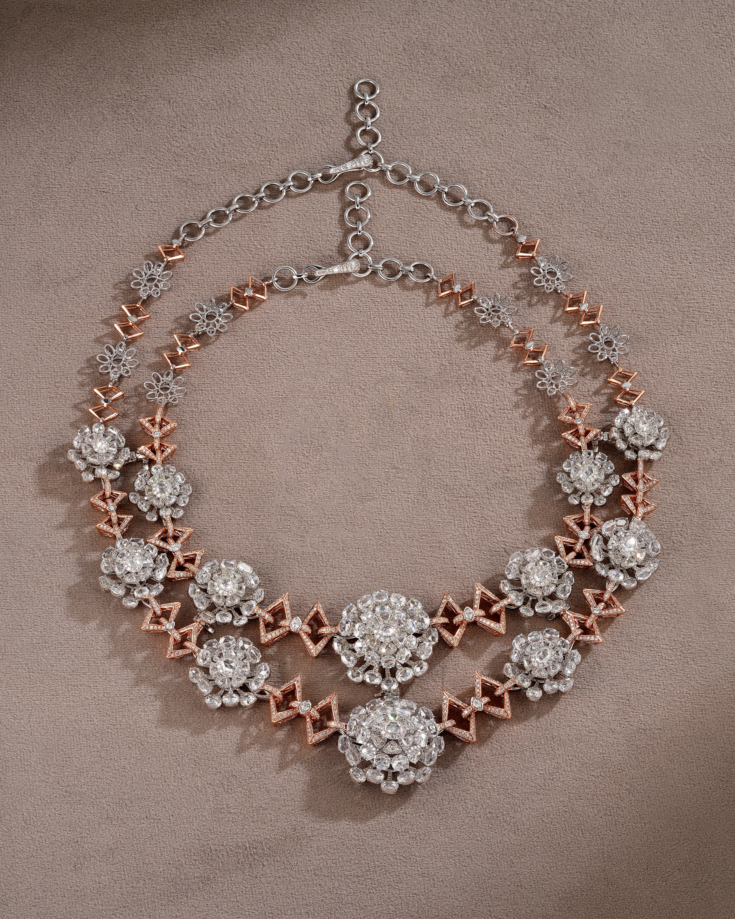 Regal Halo Diamond Necklace (Upper)