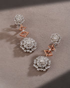 Regal Halo Diamond Necklace & Petal Crest Diamond Oval Earrings