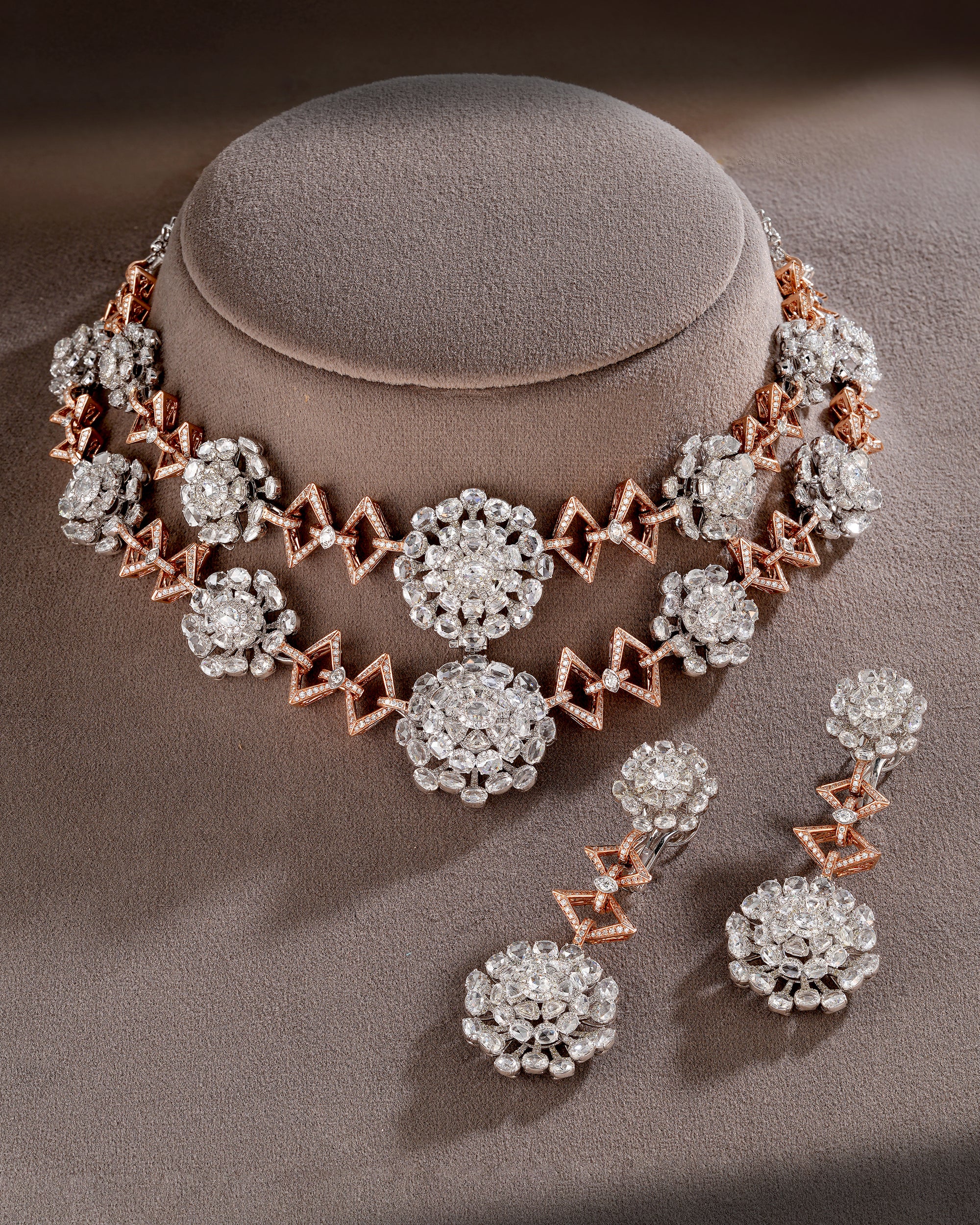 Regal Halo Diamond Necklace (Upper)