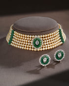 Royal Crest Pearl & Emerald Diamond Necklace