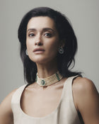 Royal Crest Pearl & Emerald Diamond Necklace