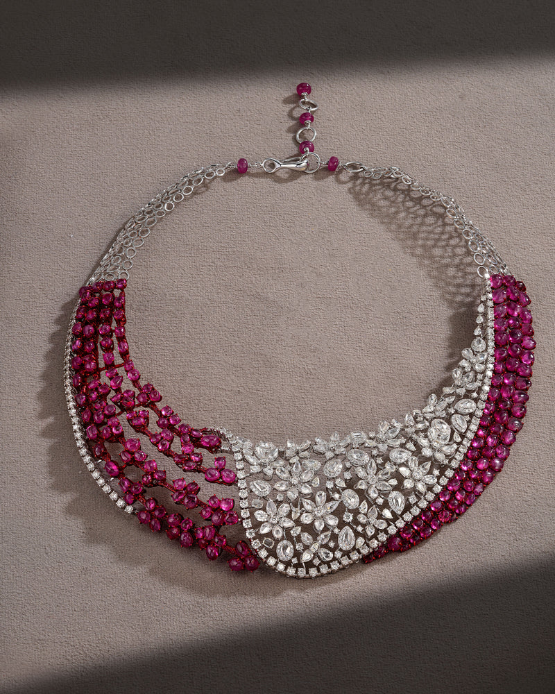 Royal Heirloom Crimson Diamond Necklace