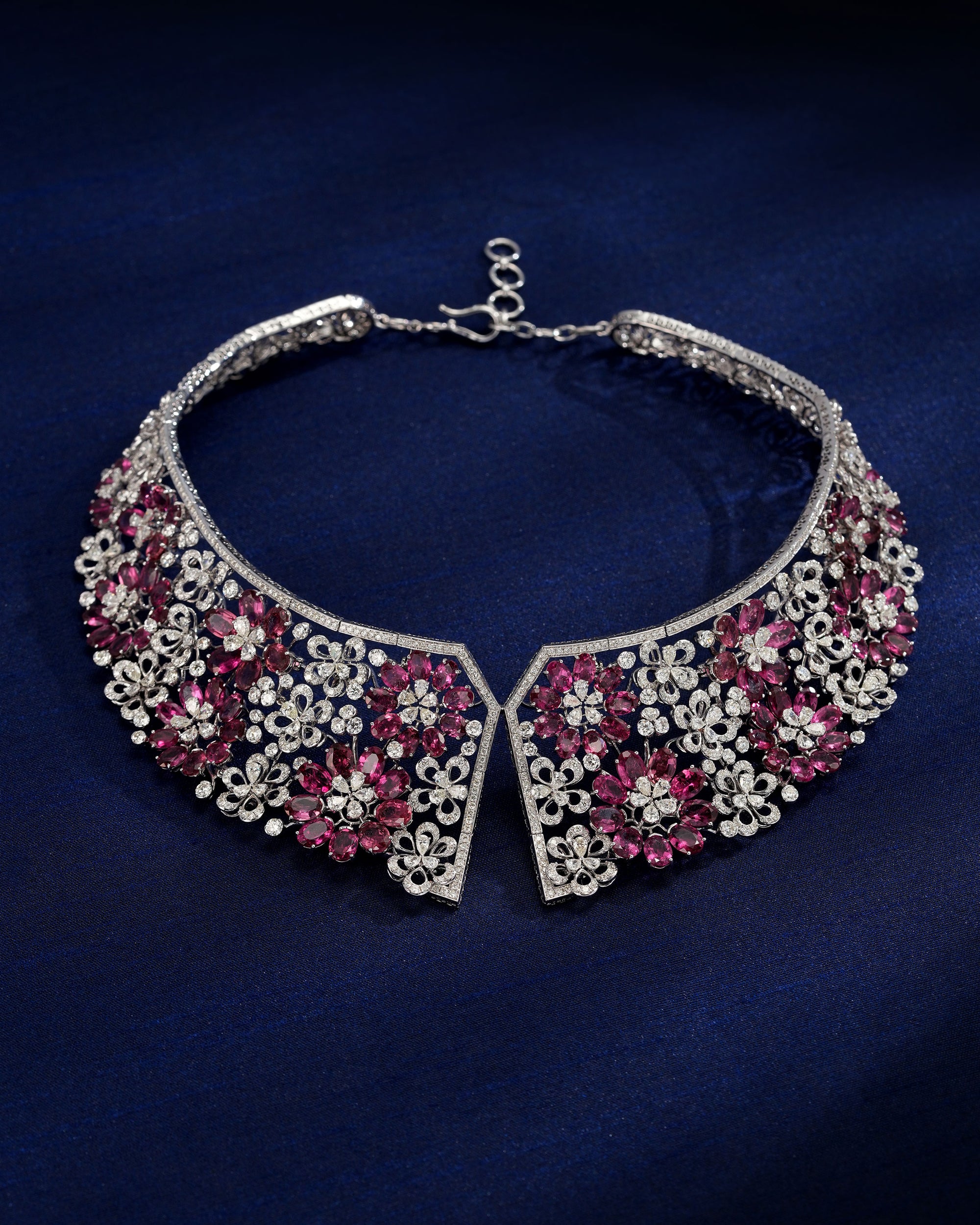 Rubellite Regal Bloom Diamond Necklace