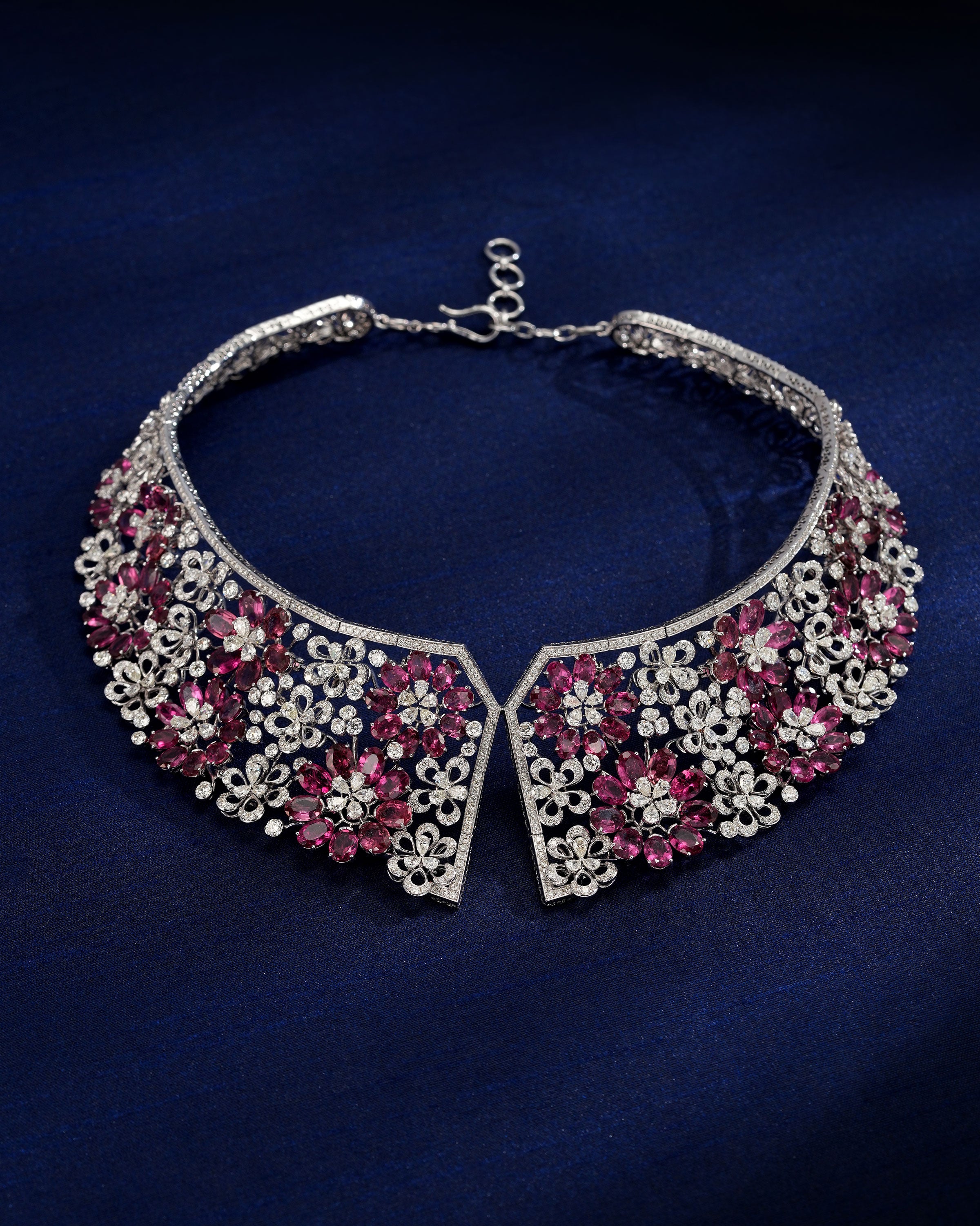 Rubellite Regal Bloom Diamond Necklace