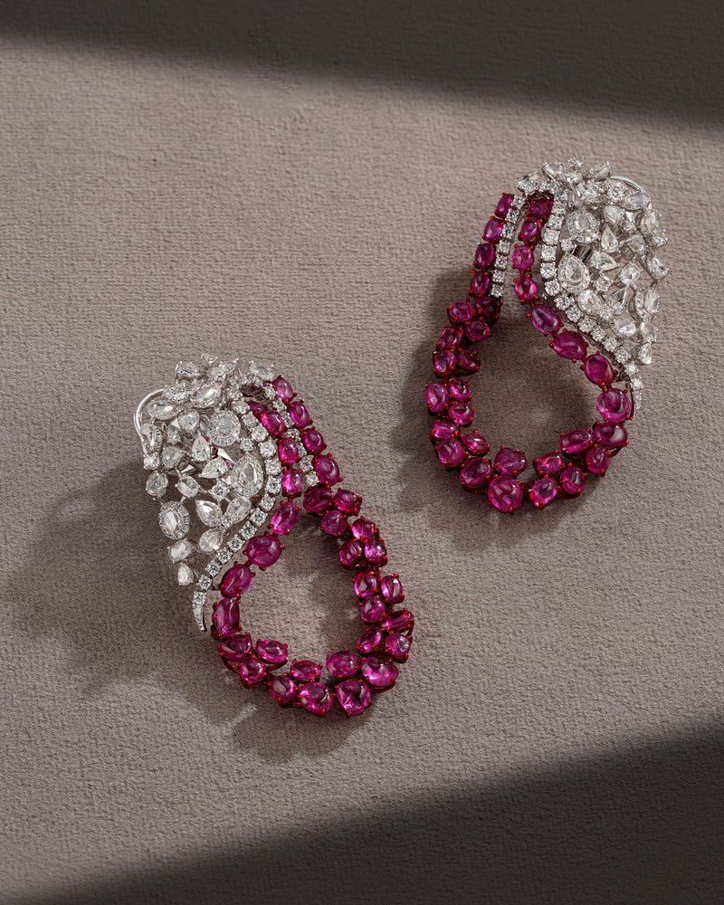 Ruby Dawn Diamond Drop Earrings