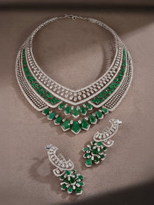 Empress Tier Zambian Emerald Diamond Necklace
