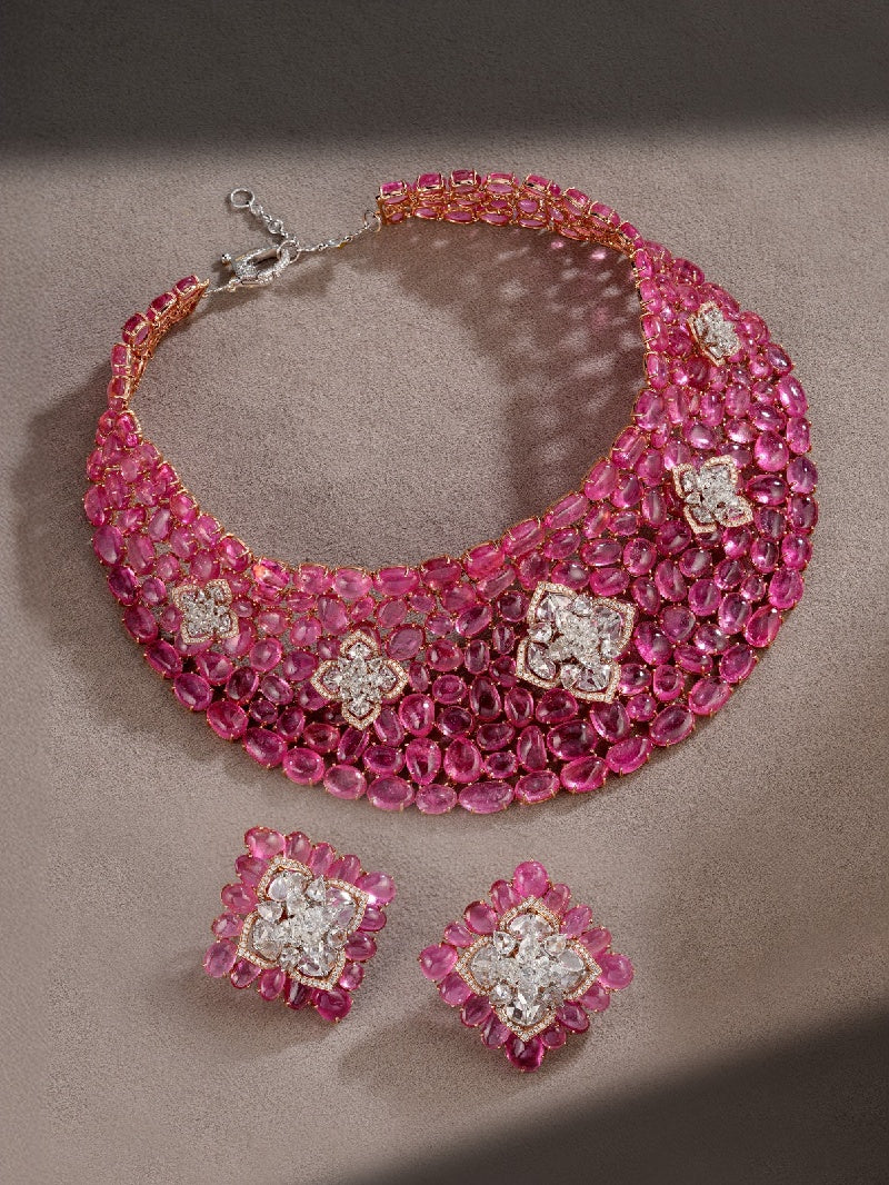 Pink Tourmaline Grandeur Statement Necklace