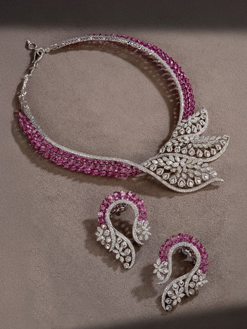 Blush Radiance Pink Sapphire Diamond Necklace