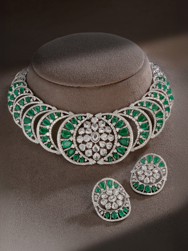 Verdant Majesty Zambian Emerald Diamond Necklace