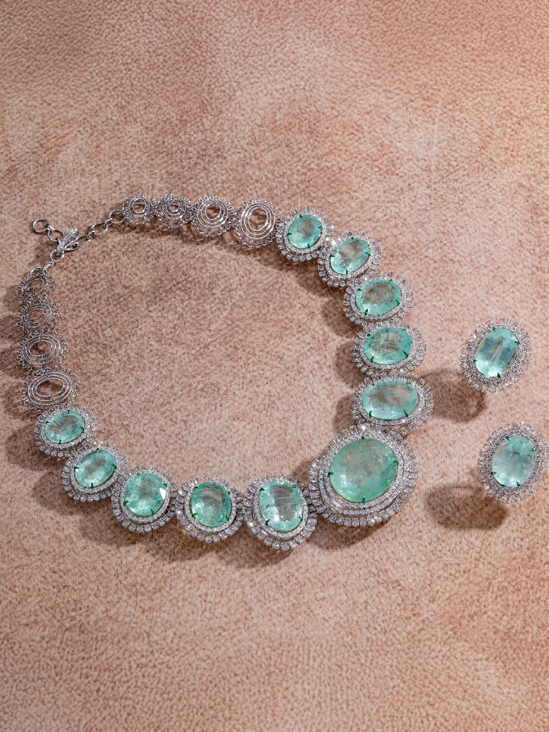 Imperial Frost Russian Emerald Diamond Necklace