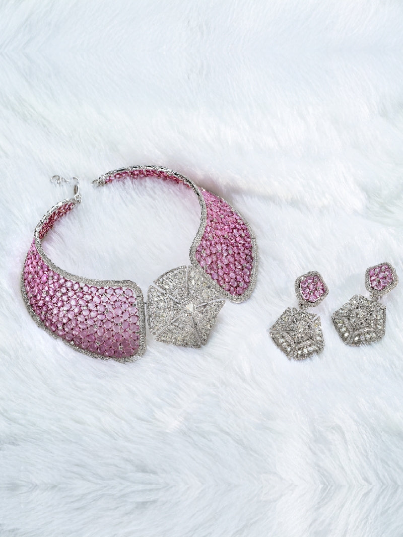 Blush Majesty Pink Sapphire Diamond Choker