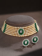 Royal Crest Pearl & Emerald Diamond Necklace