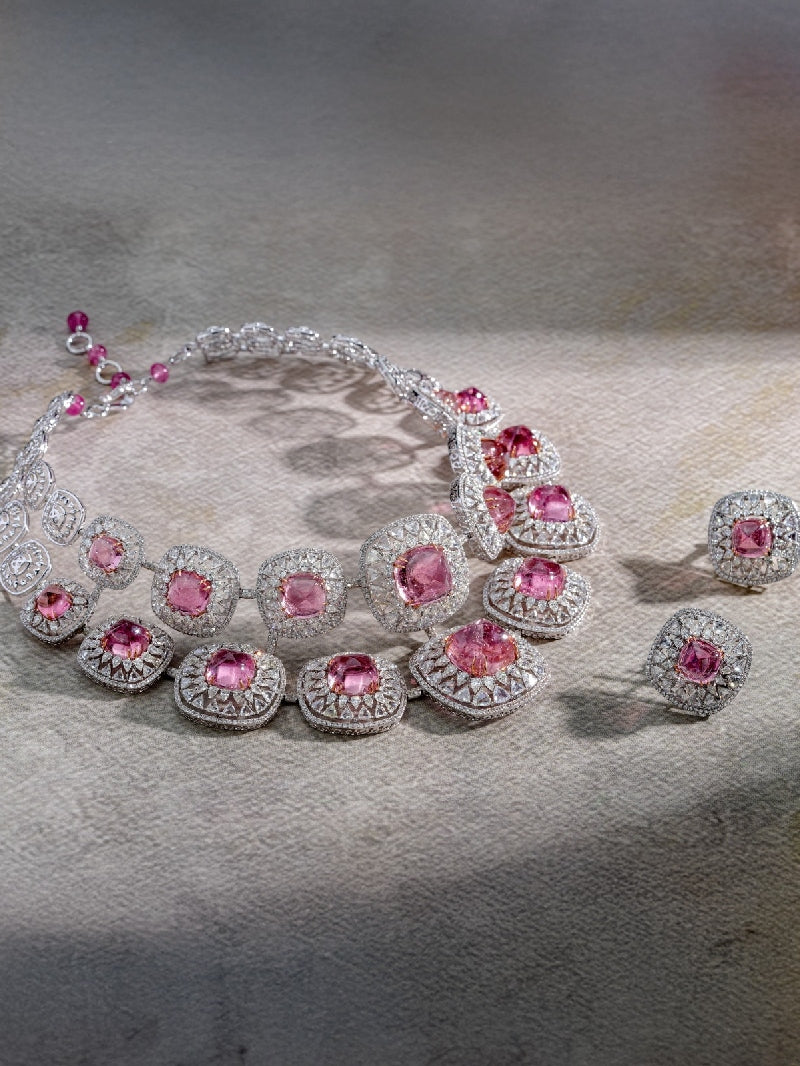 Celestial Arc Tourmaline Diamond Necklace