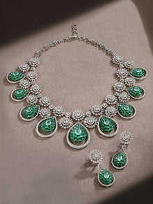Imperial Verdure Russian Emerald Diamond Necklace