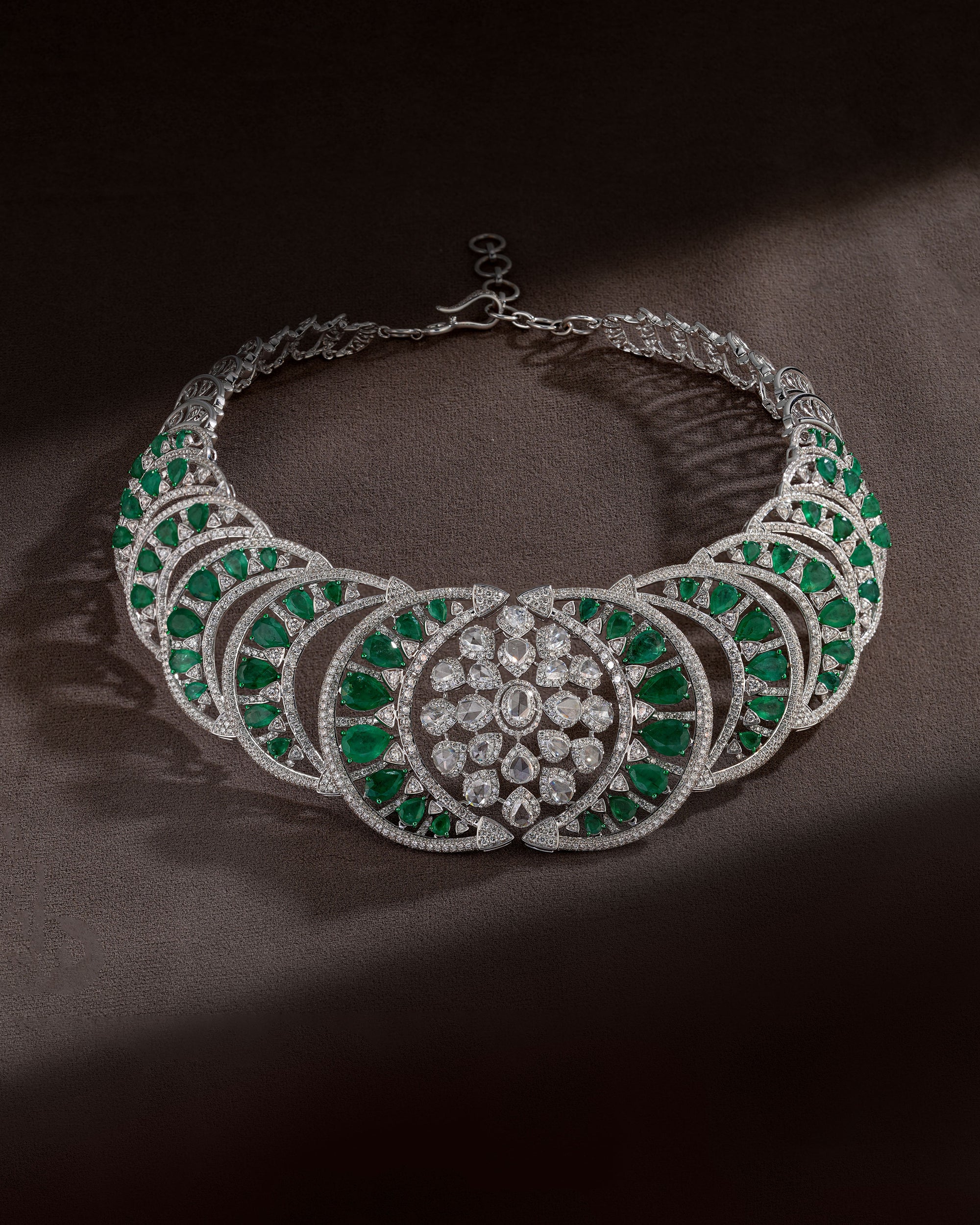 Verdant Majesty Zambian Emerald Diamond Necklace