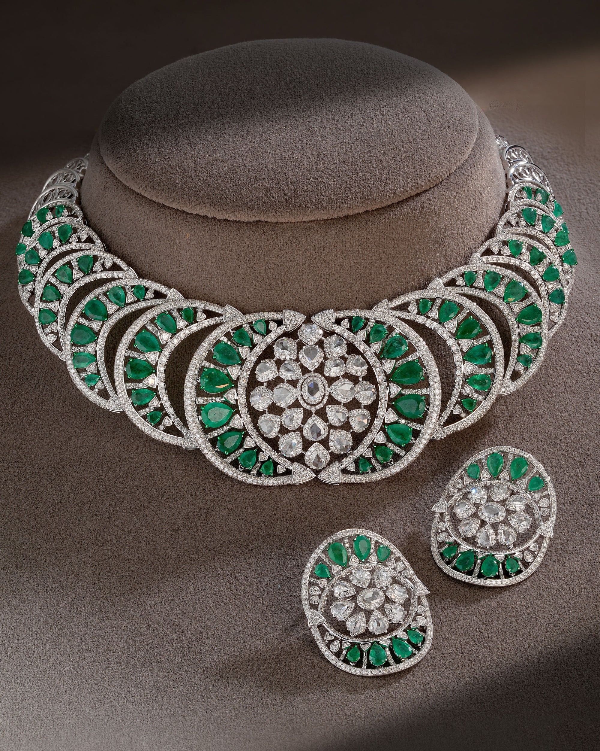 Verdant Majesty Zambian Emerald Diamond Necklace