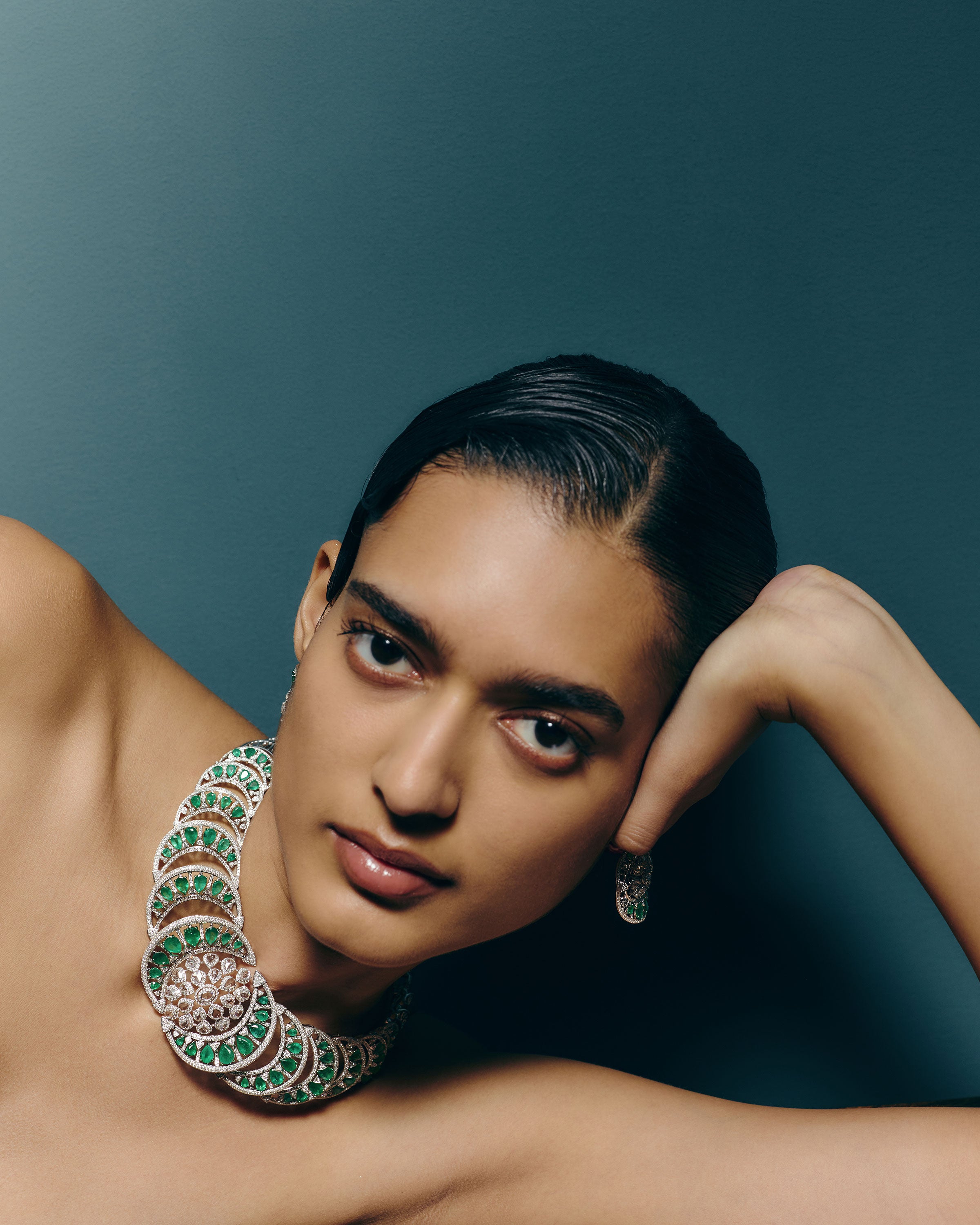 Verdant Majesty Zambian Emerald Diamond Necklace